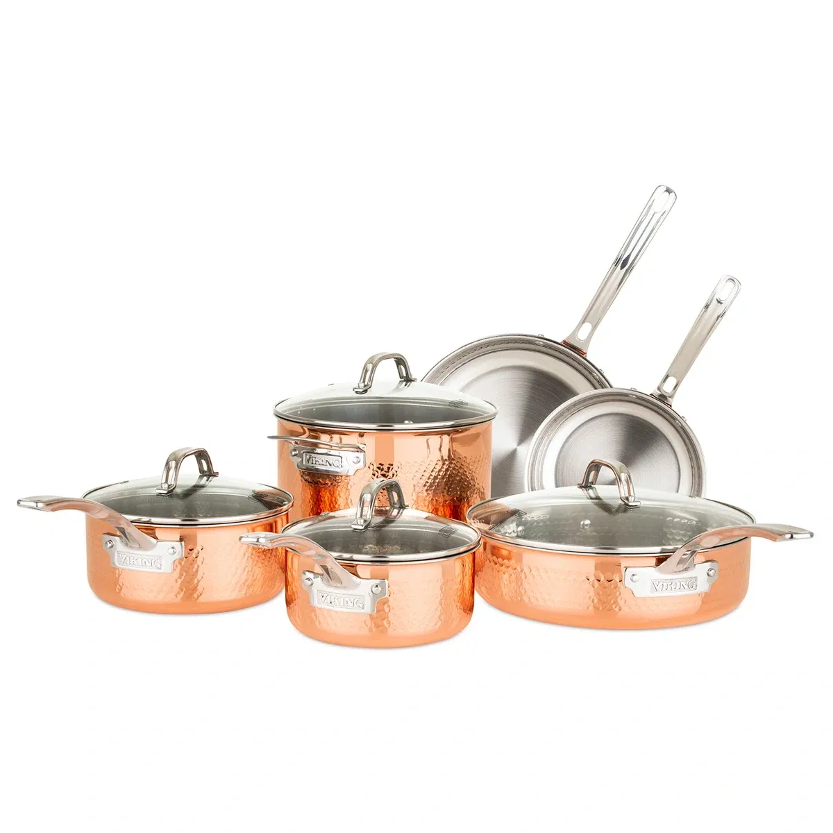 Hammered Copper-Clad, Cookware Set