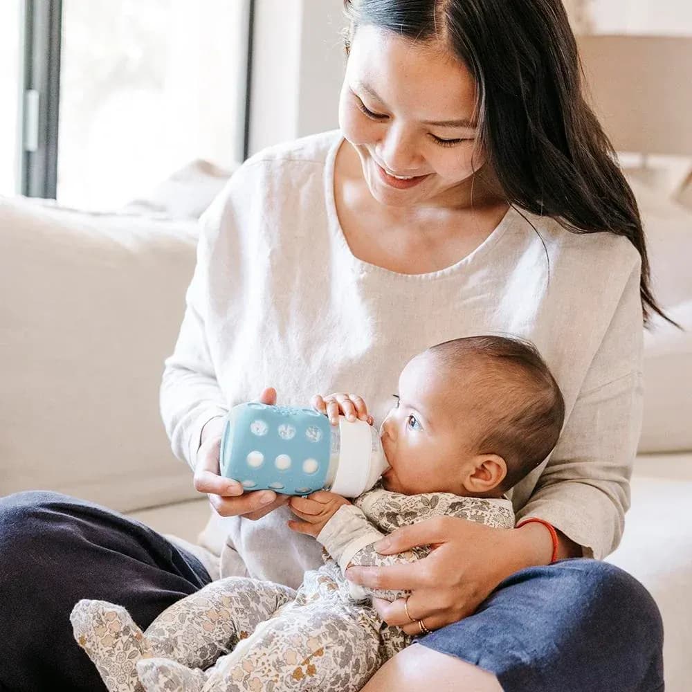 Glass Baby Bottle, with Silicone Sleeve